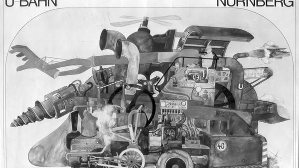 Die Stadt Nürnberg warb mit diesem Plakat für die Eröffnung der ersten U-Bahn-Linie zwischen der Innenstadt und dem im Südosten liegenden Stadtteil Langwasser.