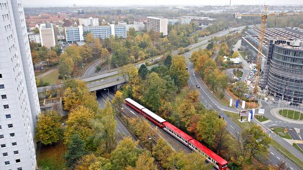 Heute führt die Strecke an hochgewachsenen Bäumen vorbei, damals wurde der Grünstreifen frisch gepflanzt.