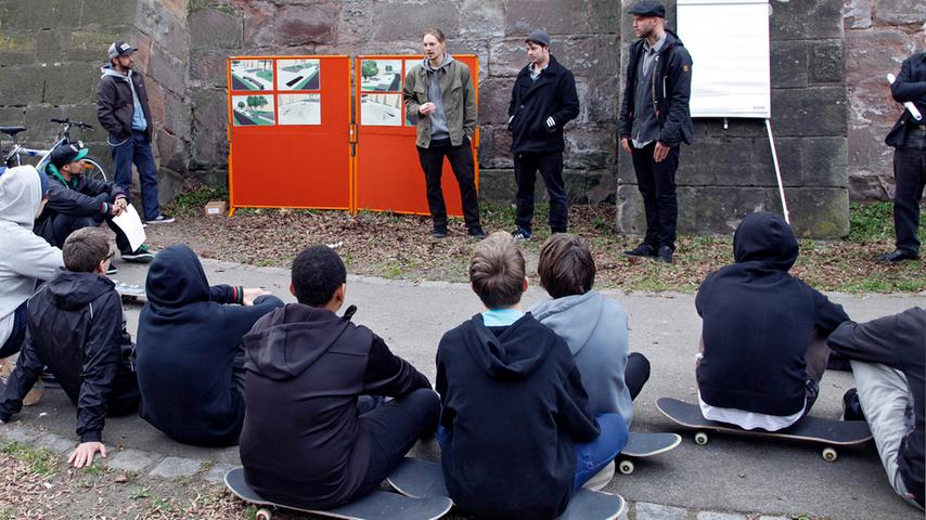 Die Nürnberger Skateboardfreunde versichterten den Skatern: "Wir kompensieren hier, was es in anderen Parks in der Stadt nicht gibt."