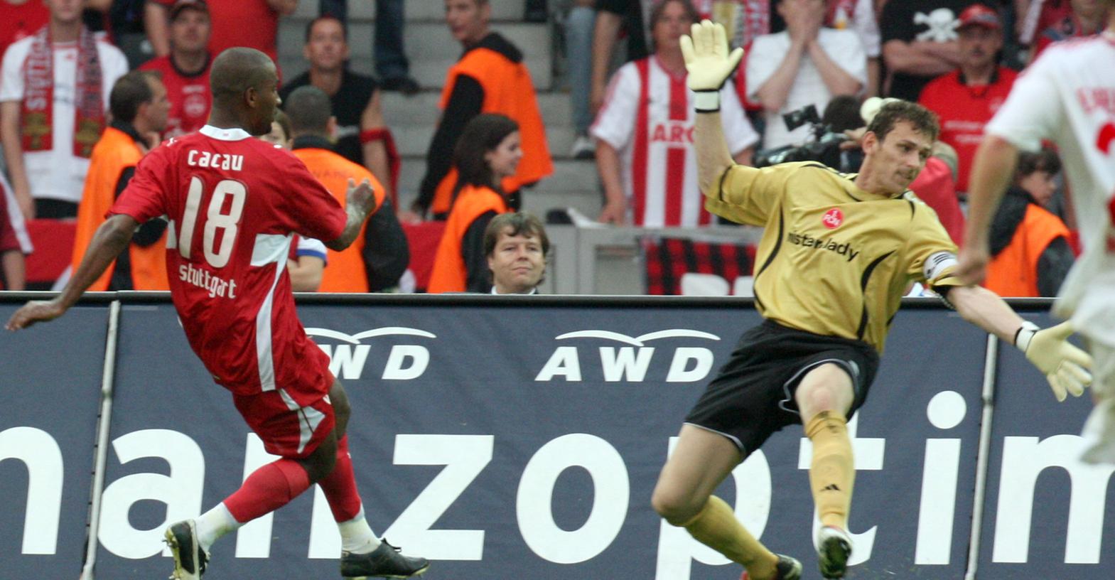 Da lief 2007 für Cacau noch alles nach Plan: 20 Minuten waren absolviert, als der Ex-Nürnberger den VfB gegen seinen ehemaligen Arbeitgeber mit 1:0 in Front brachte.