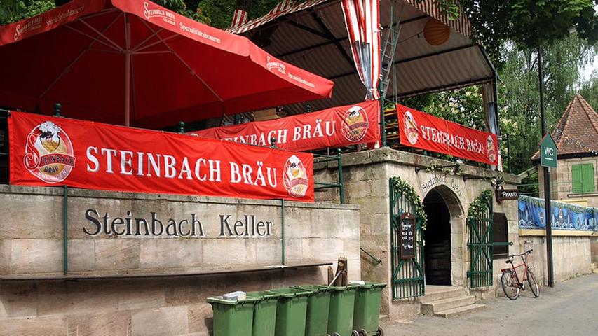 Auch am Steinbach-Keller sind die Aufbauarbeiten fast beendet. Seit 1997 ist die Brauerei wieder auf dem Berg vertreten.