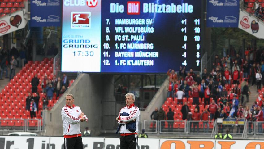 Unter Dieter Hecking zeigte die Club-Kurve wieder nach oben. Und so kam es auch vor, dass der FCN zwischenzeitlich sogar vor den Bayern stand. Klar war der Zustand nach dem Sieg gegen Schalke in der Hinrunde der Saison 2010/11 eine Momentaufnahme. Mut für die Zukunft machte diese Momentaufnahme aber allemal.