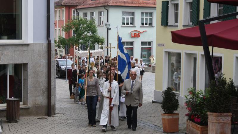In Bad Windsheim gab es ebenfalls eine Prozession.