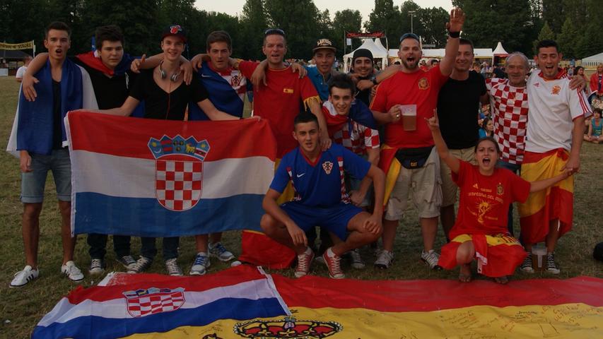 Kroaten kämpfen, Spanier treffen: Die Bilder aus dem Fanpark