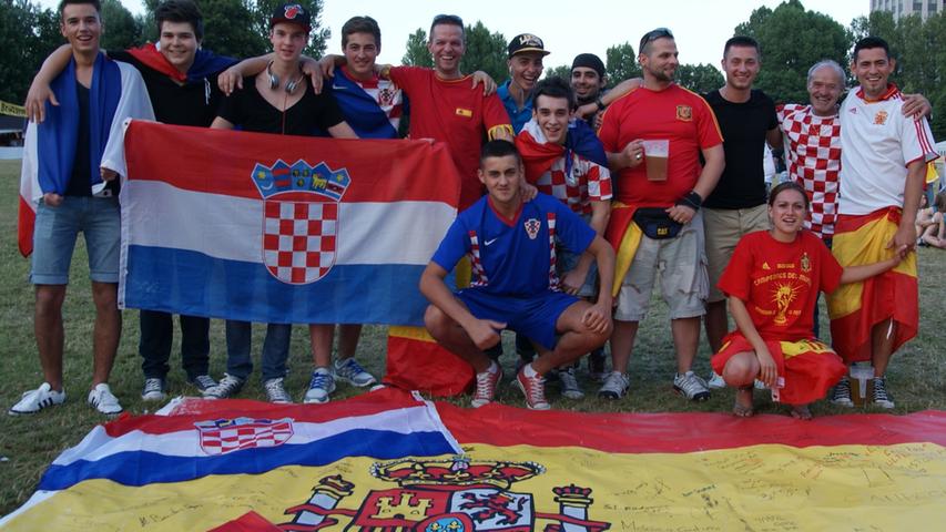 Kroaten kämpfen, Spanier treffen: Die Bilder aus dem Fanpark