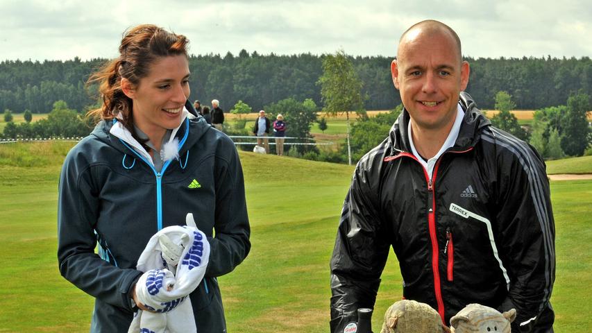Das deutsche Tennis-Ass Andrea Petkovic war als Promi zum Golfen eingeladen.