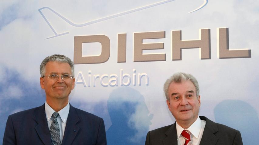 Das Unternehmen Diehl beschäftigt 3091 Mitarbeiter in Mittelfranken. Weltweit erreicht die Mitarbeiterzahl 13 974 Personen. Die Aufnahme zeigt den Vorstandsvorsitzenden der Diehl Gruppe, Thomas Diehl (rechts).