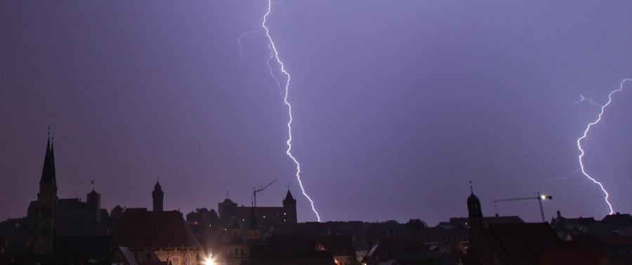 Schwere Gewitter über Nürnberg und der Region