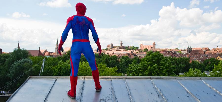 Spider-Man wachte für wenige Stunden über Nürnberg 