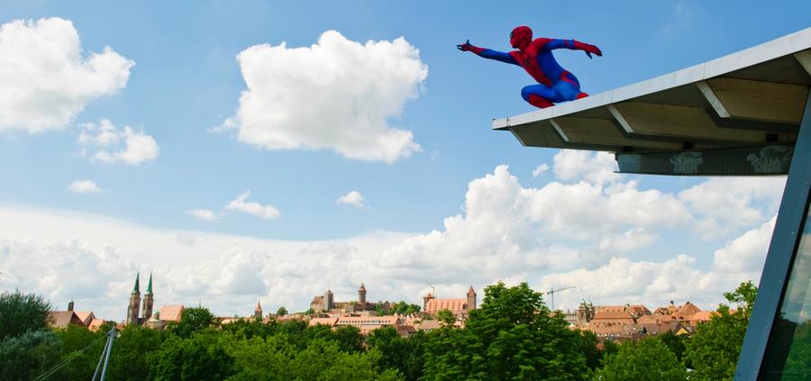 Spider-Man wachte für wenige Stunden über Nürnberg 