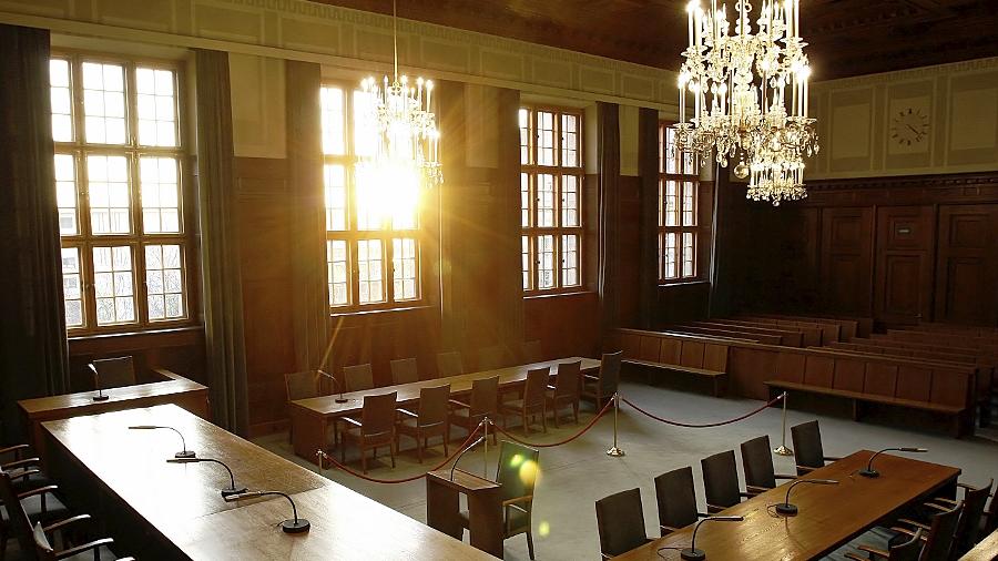 Im Saal 600 des Nürnberger Justizgebäudes fanden die Nürnberger Kriegsverbrecherprozesse statt.