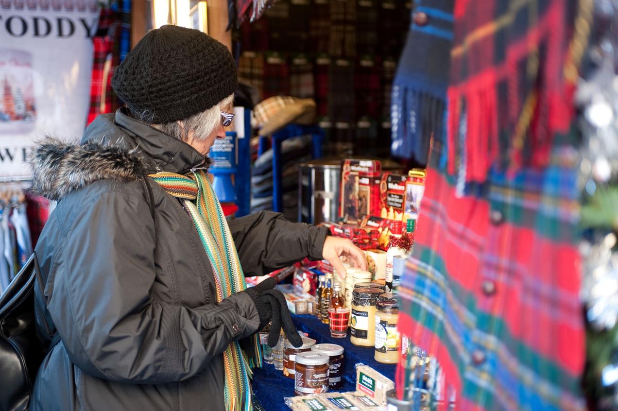 The stall of the City of Glasgow at the Market of Sister Cities in Nuremberg
