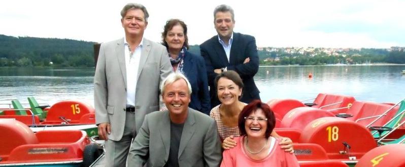 Horst Arnold (links), hier Anfang August zusammen mit Landtagskollegen seiner Partei.