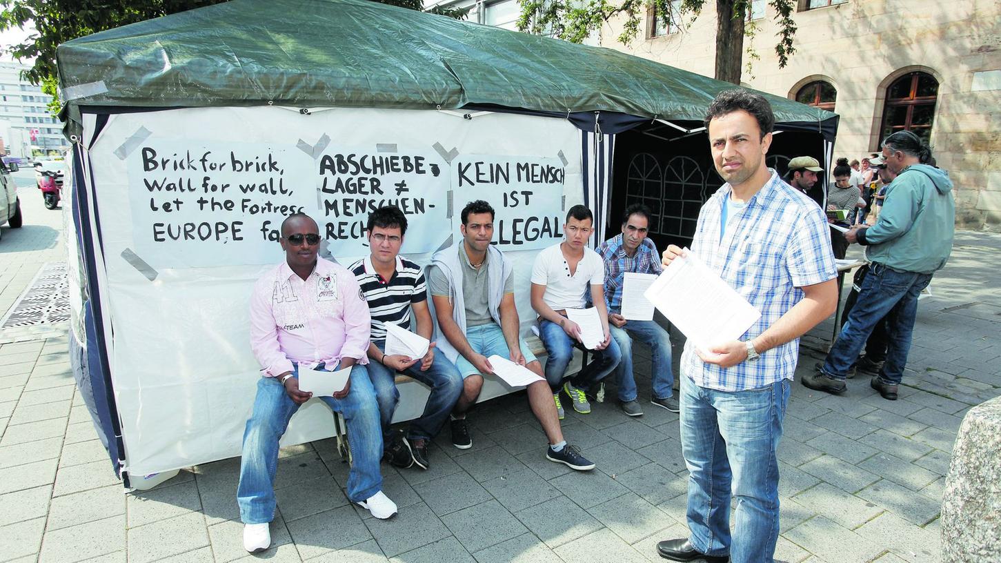 Protest-Lager in Nürnberg  gegen die Asylpolitik