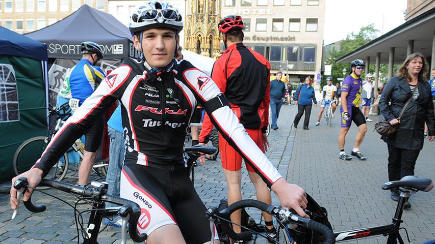 Tim Gruber (17) macht normalerweise Triathlon. Beim Radrennen möchte er einfach nur Spaß haben.
