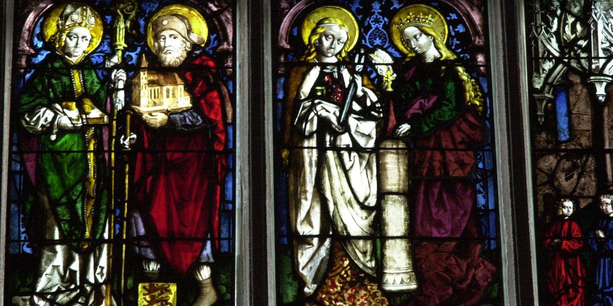 Stained glass window in St. Lawrence