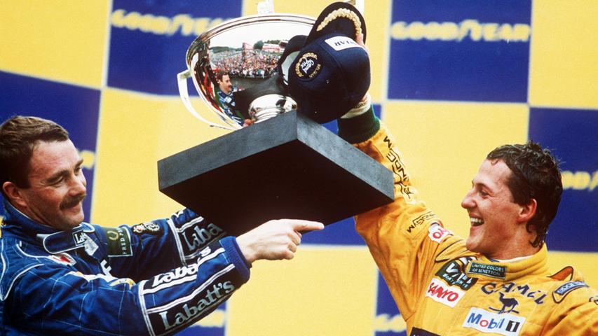 Ein Jahr später feierte Schumacher - nun am Steuer eines Benetton Ford - auf der gleichen Strecke seinen ersten Sieg in der Formel 1. Ein neuer Star der Formel 1 war geboren.