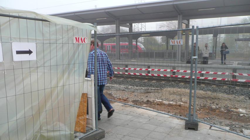 Die Baustelle am Bahnhof Forchheim