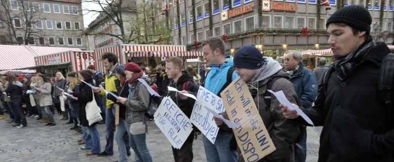 Flashmob gegen Studiengebühren in Nürnberg