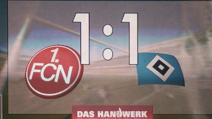 Nach 90 Minuten trennen sich der 1. FC Nürnberg und der Hamburger SV gerecht mit einem 1:1-Unentschieden.