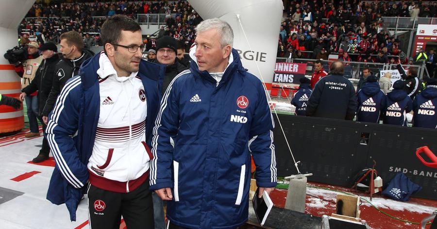 Auf die Ära Hecking folgten zwei bekannte Gesichter: Am 23. Dezember 2012 wurden Michael Wiesinger und Armin Reutershahn als Trainer-Duo vorgestellt. Reutershahn war bereits seit 2009 unter Michael Oenning und Dieter Hecking als Co-Trainer beim Club tätig, Michael Wiesinger - früher einmal Kapitän des FCN - leitete seit Anfang der Saison 2011/12 das Training der zweiten Mannschaft der Nürnberger. Am 7. Oktober 2013 wurde Wiesinger gemeinsam mit Reutershahn entlassen: Acht sieglose Spiele und der Relegationsplatz waren zu viel des Guten. Auf die Ära Hecking folgten zwei bekannte Gesichter: Am 23. Dezember 2012 wurden Michael Wiesinger und Armin Reutershahn als Trainer-Duo vorgestellt. Reutershahn war bereits seit 2009 unter Michael Oenning und Dieter Hecking als Co-Trainer beim Club tätig, Michael Wiesinger - früher einmal Kapitän des FCN - leitete seit Anfang der Saison 2011/12 das Training der zweiten Mannschaft der Nürnberger. Am 7. Oktober 2013 wurde Wiesinger gemeinsam mit Reutershahn entlassen: Acht sieglose Spiele und der Relegationsplatz waren zu viel des Guten.