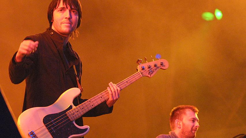 Platz 9: Radiohead. Radiohead gaben sich bislang insgesamt zweimal die Ehre bei Rock im Park, einmal davon auf dem Zeppelinfeld. Die britischen Alternative Rocker aus der Universitätsstadt Oxford waren 1994 und 2001 (Bild) dabei.