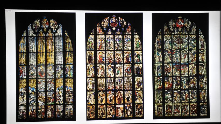 Wertvolle kirchliche Güter wie "Engelgruß" oder "Krakauer Marienaltar" von Veit Stoß wurden in den Felsengewölben im Burgberg untergebracht. Doch auch prachtvolle Glasmalerei-Fenster wurden während des Krieges geschützt.
