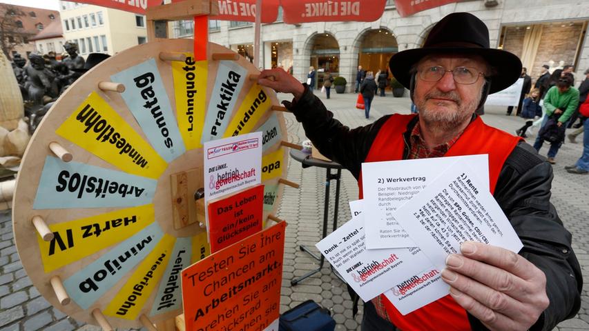 Im Zusammenhang mit der bundesweiten Aktion "Umfair-teilen" prangerte die Partei soziale Missstände in Deutschland an.