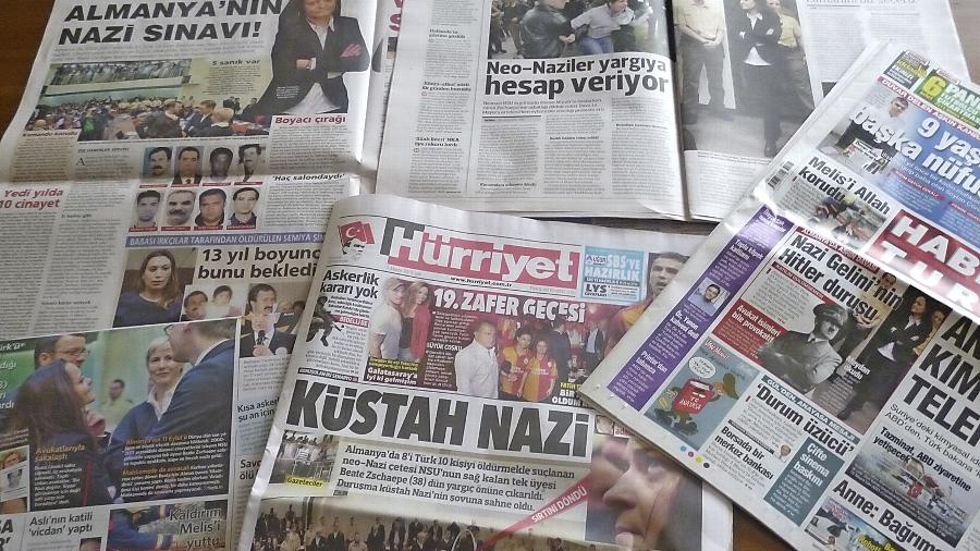 Die NSU-Morde - hier türkische Zeitungsausgaben zum Prozess - haben in Deutschland lebende Türken verunsichert.