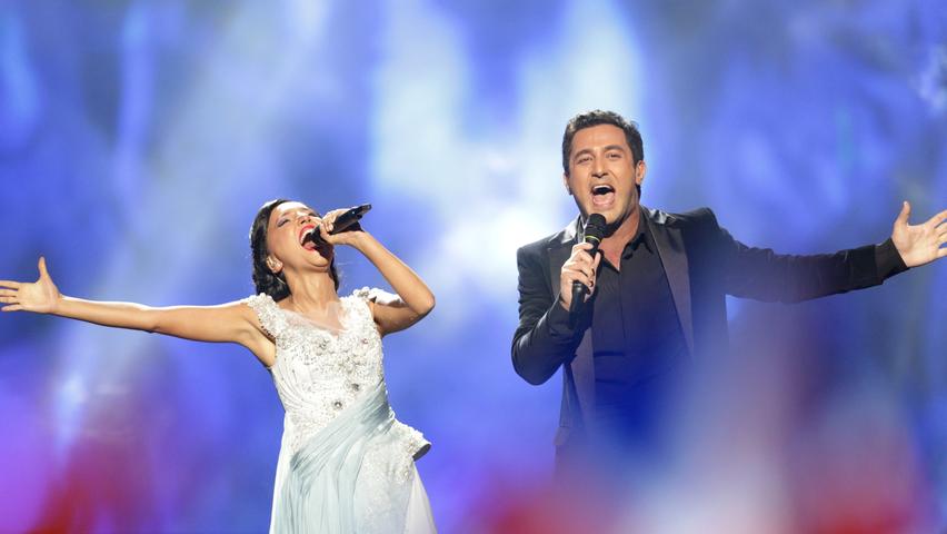 Das georgische Duo Sopo Gelowani & Nodiko Tatischwili landete mit dem Song "Waterfall" dank 50 Punkten auf Platz 15.