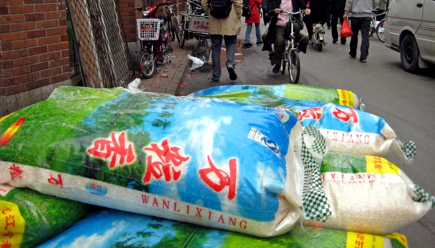 Ein paar Säcke Reis in China.