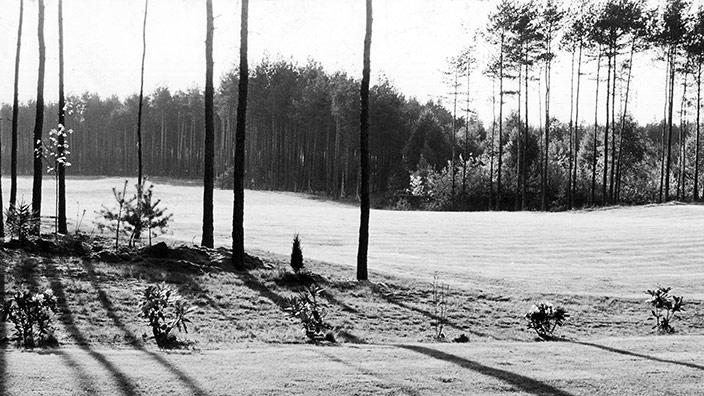 Breite Wiesenbahnen durchziehen den einstigen „Steckalaswald“: der gediegene Golfrasen braucht viel Pflege. (Zum Artikel: "Der neue Golfplatz im Reichswald" )