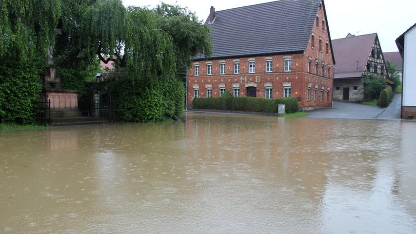 Schnaittach hat ebenfalls mit Überschwemmungen zu kämpfen.