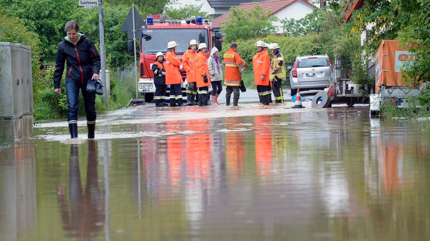 Hochwasseralarm in der Stadt Forchheim