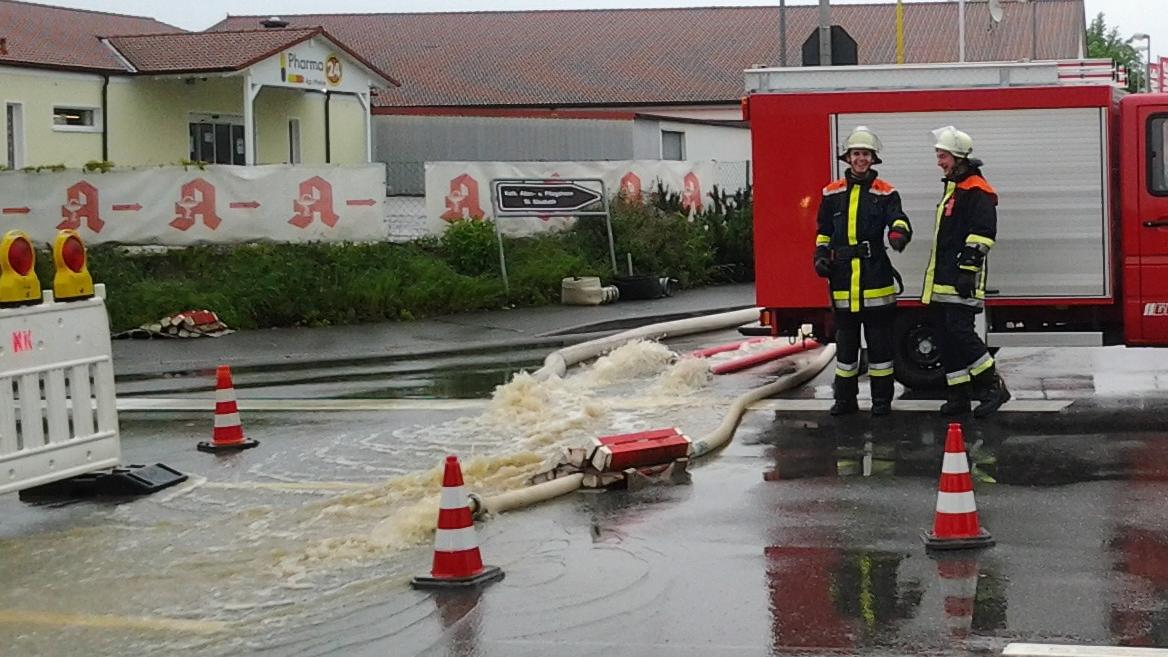 So sieht es aus, wenn in Neunkirchen Hochwasser ist. Die Aufnahme stammt aus 2013.