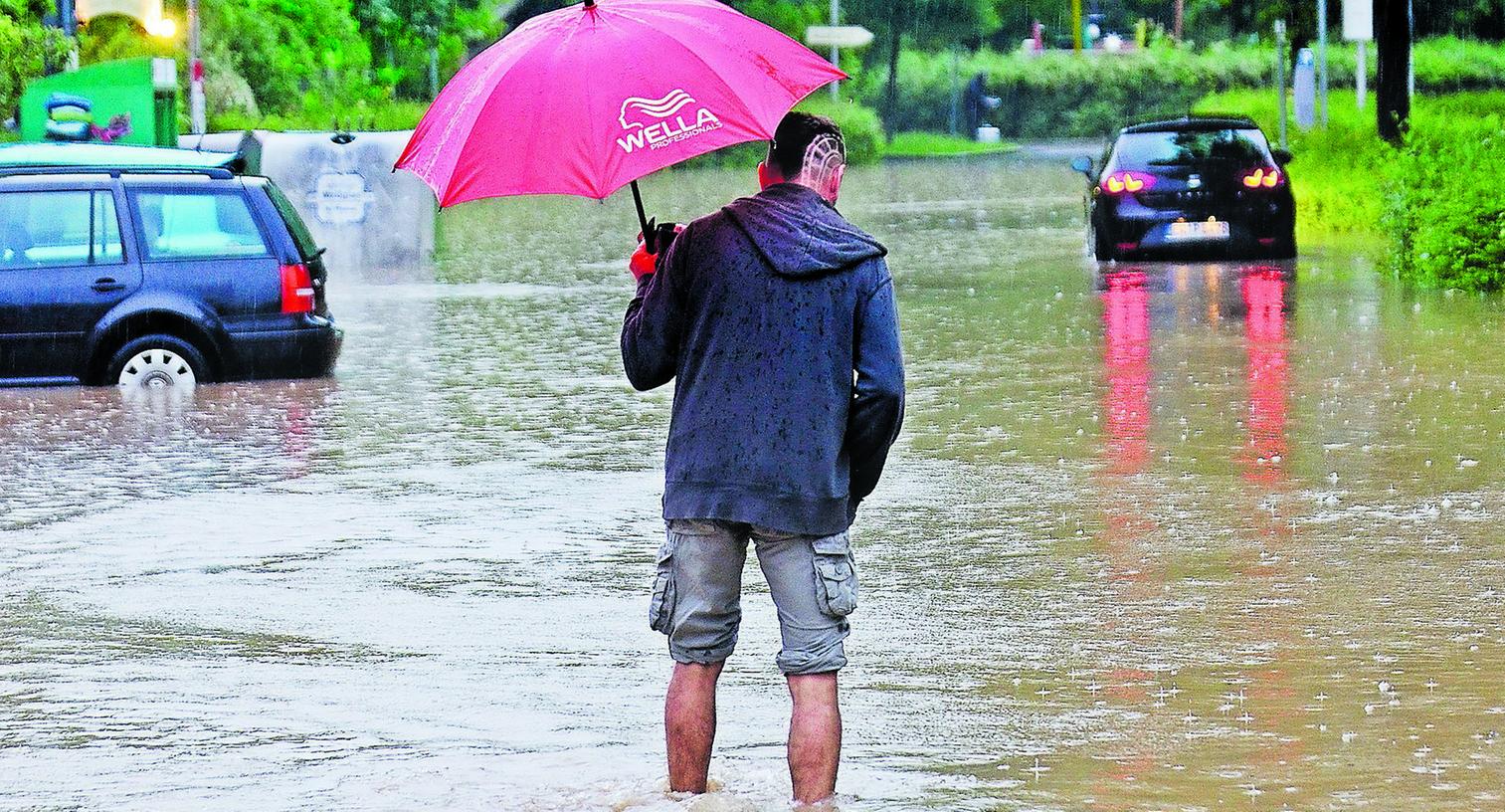 Am Abend kam das Aurach-Hochwasser