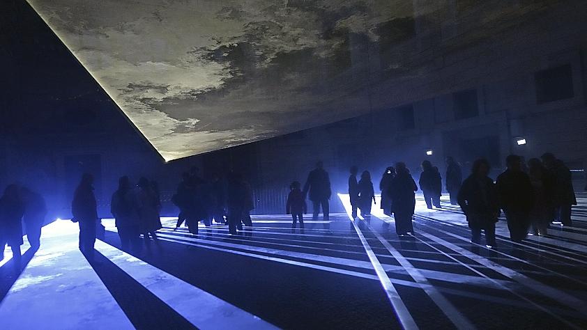 Die Laser-Show "in between space" von Studenten der Akademie für Bildende Kunst in Nürnberg bekam den Publikumspreis der Blauen Nacht.