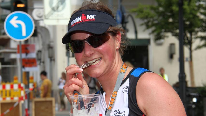 Die 27-jährige Nina Brunnhuber absolvierte zum ersten Mal den Halbmarathon in Fürth.