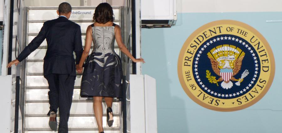 Kurz nach 22 Uhr verließ die US-Regierungsmaschine Air Force One mit der Präsidentenfamilie Berlin Richtung Washington.