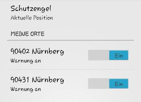 Einstellungen des "Katwarns" für Android-Nutzer. Einstellungen des "Katwarns" für Android-Nutzer.