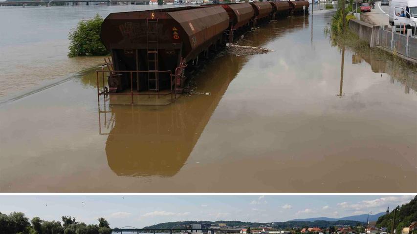Einen Schaden in Höhe von rund sechs Milliarden Euro hat das Hochwasser laut Schätzungen von Versicherungen angerichtet. Auch diese Bahnstrecke bei Deggendorf war überflutet worden.