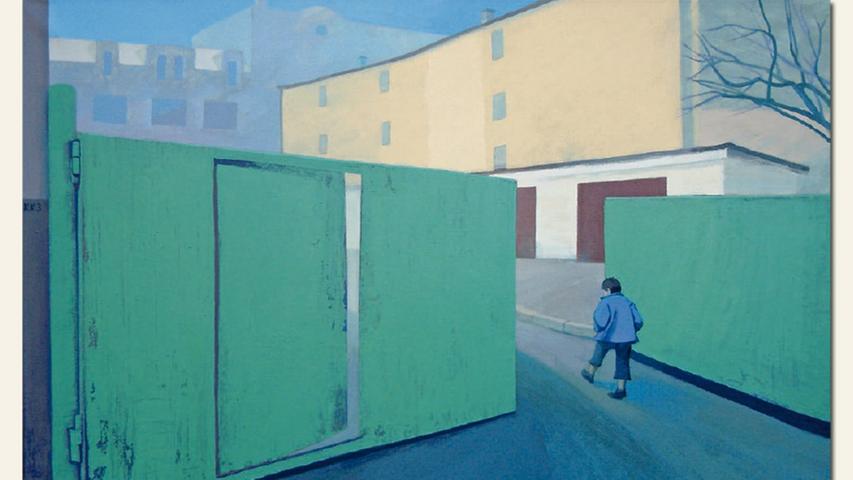 geb. 1974 in Moskau
 lebt in Nürnberg
 Tor in einem Hof (2012)
 80 x 130 cm
 Acryl auf Leinwand
