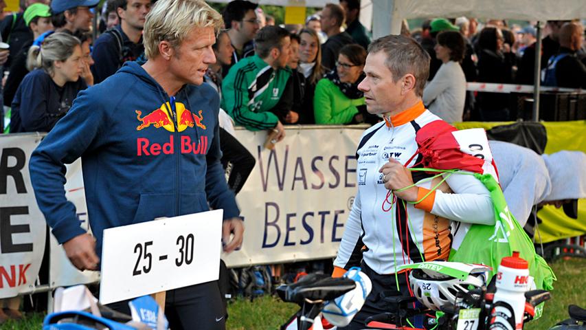 Der ehemalige Profisportler Jürgen Zäck (links) und Radexperte Fritz Buchstaller.