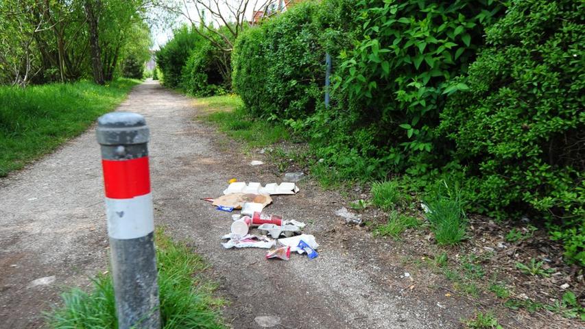 Klarer Fall: Kein Mülleimer in Sicht, also einfach hingekippt das Zeug (gesehen auf einem Rad- und Fußweg in - tut uns leid - schon wieder Forchheim).