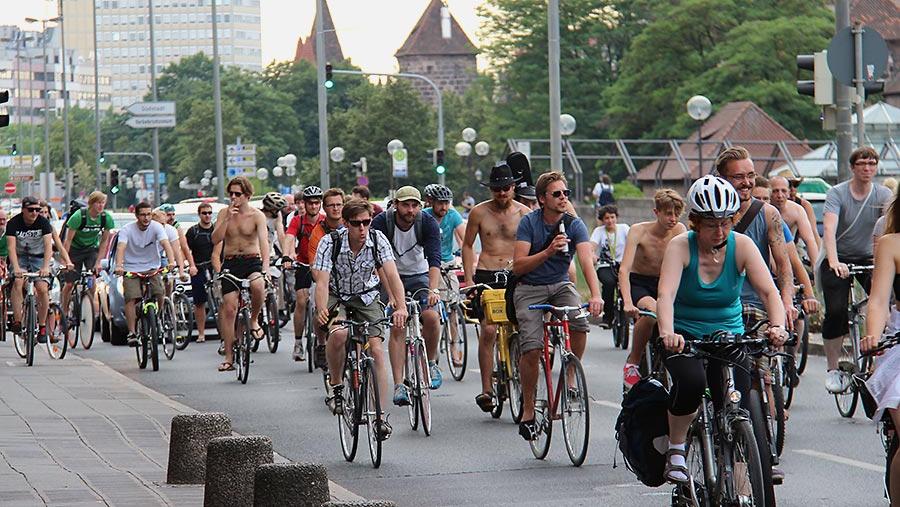 Critical Mass Veranstaltung im Sommer 2019