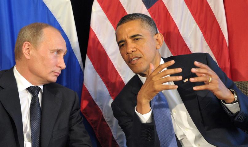 11. November 2014 : US-Barack Obama und Wladimir Putin sprechen miteinander am Rande des Asien-Pazifik-Gipfels (Apec) in Peking über die Krisen in der Ukraine und Syrien. Die beiden Staatschefs treffen sich zweimal in den Pausen des Gipfelprogramms.