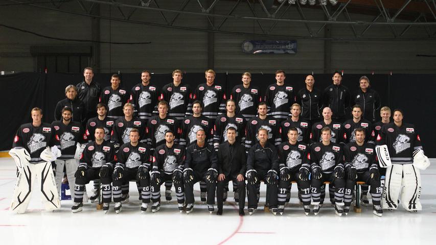 Bitte recht freundlich: Auch in der Saison 2013/14 präsentieren sich die Nürnberg Ice Tigers im schwarzen Dress. Hier ist der komplette Kader (jeweils von links).
 Hintere Reihe: Thomas Hirn (Mannschaftsarzt), Thomas Schneider (Mannschaftsarzt), Yasin Ehliz (42), Steven Rupprich (15), Leo Pföderl Pfoederl (93), Tim Schüle (27), Peter Lindlbauer (26), Patrick Buzas (21), Stefan Müller (Betreuer), Thomas Schinko (Physiotherapeut), Kalle Schmid (Betreuer).
 Mittlere Reihe: Andreas Jenike (29), Jakob Goll (52), Marco Pfleger (47), Jame Pollock (8), Marcus Weber (24), Ryan Caldwell (16), Steven Regier (41), Marco Nowak (10), Brett Festerling (2), Steven Reinprecht (28), David Elsner (92), Andreas Schwarz (25), Tyler Weiman (30).
 Vordere Reihe: Fredrik Eriksson (33), Connor James (20), Evan Kaufmann (9), Maurizio Mansi (Co-Trainer), Martin Jiranek (Sportdirektor), Tray Tuomie (Trainer), Patrick Reimer (17), Yan Stastny (22), Jason Jaspers (19).
