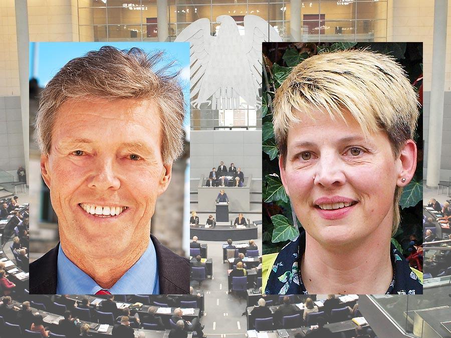 Kämpfen um das Direktmandat im Wahlkreis Ansbach: Josef Göppel (CSU) und Anette Pappler (SPD).