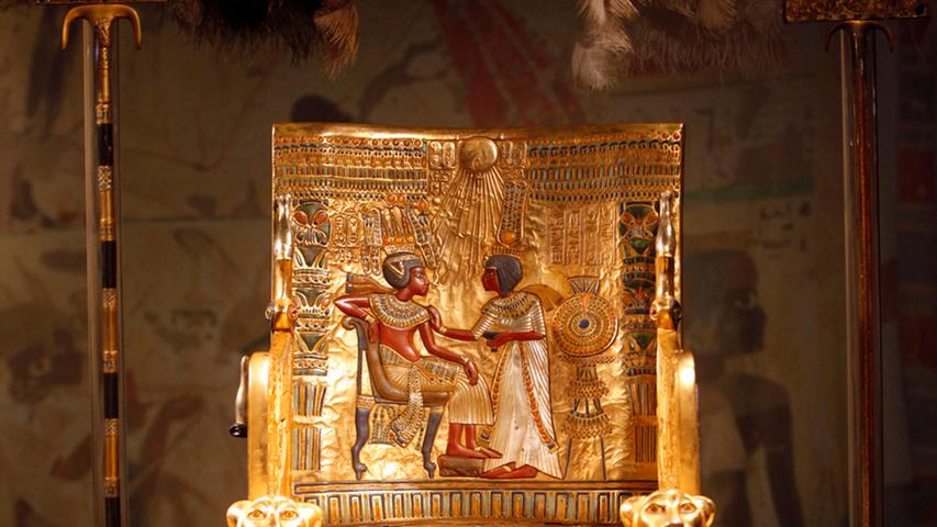 Der goldene Thron des Tutanchamun kann auch bewundert werden.