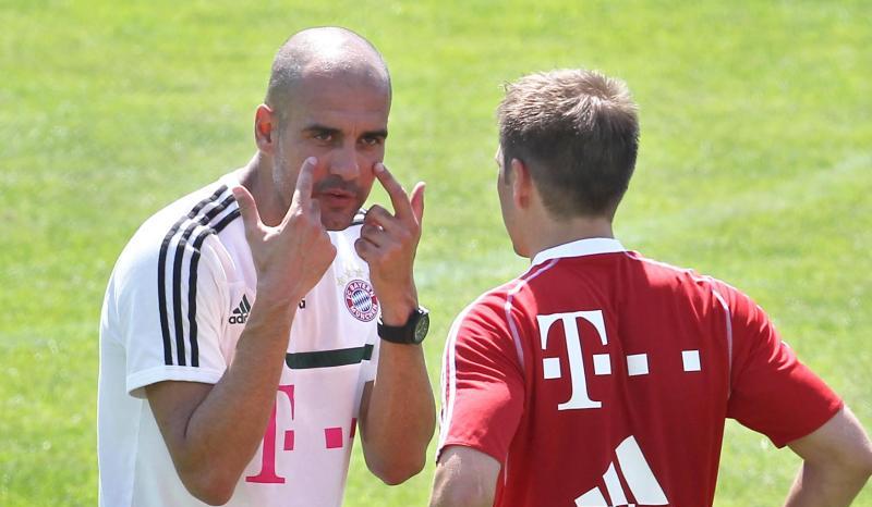 Kein Tränenlos: Bayern-Coach Pep Guardiola und Kapitän Philipp Lahm treffen im Viertelfinale auf den FC Porto.